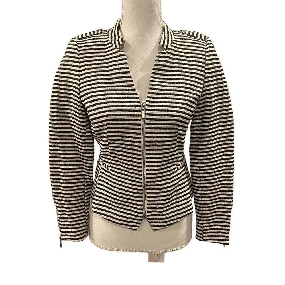 H&M striped tweed blazer jacket